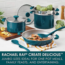 Load image into Gallery viewer, Rachael Ray 8-Piece Aluminum Cookware Set, Teal Shimmer