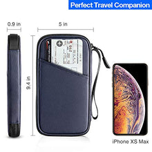 Load image into Gallery viewer, tomtoc Family Passport Holder with a Sim Card Slot and Eject Pin, RFID Blocking Travel Passport Wallet, Waterproof Ticket Document Organizer Bag with Chain Strap, Up to 6 Passports 9 Credit Cards