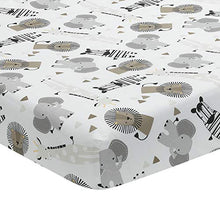 Load image into Gallery viewer, Lambs & Ivy Jungle Safari Gray/Tan/White Nursery 6-Piece Baby Crib Bedding Set