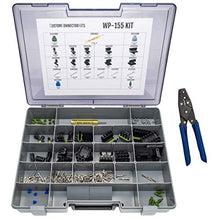 Load image into Gallery viewer, DELPHIKITS WeatherPack Kit WP-155 with T-18: Sealed Weatherproof Automotive Electrical Connectors 20-12 Gauge 155 Piece Kit with Crimp Tool