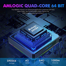 Load image into Gallery viewer, Android TV Box 11.0, X96 X4 Android 11 TV Box 4GB RAM 64GB ROM Amlogic S905X4 Quad-Core 64bits with Wireless Keyboard, 1000M LAN Dual-WiFi 2.4G/5G Android Box with 8K/6K/AV1/3D/USB 3.0/BT 4.2