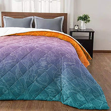 Load image into Gallery viewer, Soft Quilted Comforter Gradual Colorful Flower All Season Duvet Insert Alternative Quilts Purple Orange Lace Lightweight Blanket Coverlet for Couch Hotel Bedroom Living Room - Full,82x85 inch