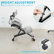 Load image into Gallery viewer, DRAGONN (by VIVO) Ergonomic Kneeling Chair with Back Support, Adjustable Stool for Home and Office with Angled Seat for Better Posture - Thick Comfortable Cushions, Gray (DN-CH-K02G)