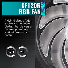 Load image into Gallery viewer, Cooler Master Hyper 212 Black Edition RGB CPU Air Cooler, SF120R RGB Fan, Anodized Gun-Metal Black, Brushed Nickel Fins, 4 Copper Direct Contact Heat Pipes for AMD Ryzen/Intel LGA1151
