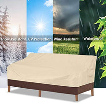 Load image into Gallery viewer, Vailge Heavy Duty Patio Sofa Cover, 100% Waterproof 3-Seater Outdoor Sofa Cover,Lawn Patio Furniture Covers with Air Vent and Handle,Beige&Brown