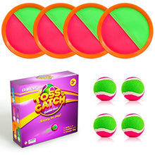 Load image into Gallery viewer, Qrooper Kids Toys Toss and Catch Game Set, Ball Sports Games with 4 Paddles 4 Balls and 1 Storage Bag, Classic Outdoor Games, Beach Games, Yard Games Suitable for Kids Gift Ideal (Orange)