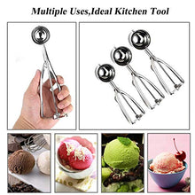 Load image into Gallery viewer, Emoly Ice Cream Scoop Set, Steel Ice Cream Scoop, Cookie Dough Metal Cupcake Spoons Include Large-Medium-Small Sizes Balls for Ice Cream, Cupcake, Muffin (3 PCS)