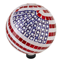 Load image into Gallery viewer, Alpine Corporation 12" Tall Indoor/Outdoor Mosaic American Flag Gazing Globe Yard Art Decor