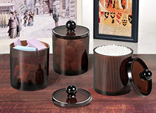 Load image into Gallery viewer, SheeChung 4 Pack Plastic Acrylic Bathroom Vanity Countertop Canister Jars with Storage Lid, Apothecary Jars Qtip Holder Makeup Organizer for Cotton Balls,Swabs,Pads,Bath Salts (Amber, 15 Oz)