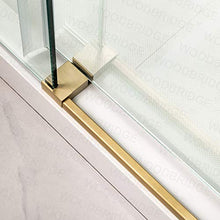 Load image into Gallery viewer, WOODBRIDGE PLUMBING_FIXTURE MBSDC4876-BG Frameless Sliding Shower, 44"-48" Width, 76" Height, 3/8" (10 mm) Clear Tempered Glass, Finish, Designed for Smooth Door Closing. Brushed Gold