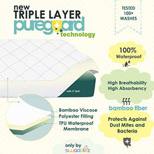 Load image into Gallery viewer, Pack n Play Mattress Pad | Mini Crib Waterproof Protector | Padded Cover for Graco Playard Matress | Fits All Baby Portable Cribs, Play Yards and Foldable Mattresses