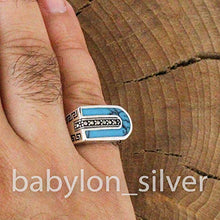 Load image into Gallery viewer, Solid 925 Sterling Silver Turkish Handmade Marcasite & Simulated Turquoise Luxury Men's Ring (8)