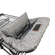 Load image into Gallery viewer, Shopping Cart Cover for Baby boy Girl, Anti Slip Design, Cotton High Chair Cover, Machine Washable for Infant, Toddler, Grocery Cover Large (Grey)
