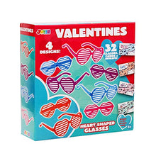 Load image into Gallery viewer, 32 Valentines Day Shade Glasses for Kids & Gift Cards with Heart Shaped Shutter Valentine Party Favor, Valentine's Classroom Exchange, Classroom Prize Supplies, Valentine’s Greeting Cards