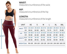Load image into Gallery viewer, PHISOCKAT High Waist Yoga Pants with Pockets, Tummy Control Yoga Pants for Women, Workout 4 Way Stretch Yoga Leggings (Wine, Medium)