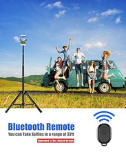 Load image into Gallery viewer, Selfie Stick Tripod, 62 inch Ultra-Long Extendable Selfie Stick Tripod Stand Aluminum Alloy with Bluetooth Remote for iPhone 11 Pro XS MAX X XR SE 8 7 Plus, Samsung Galaxy S20 S10 S9 S8 Plus Android