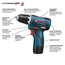 Load image into Gallery viewer, Bosch PS32-02 Cordless Drill Driver - 12V Brushless Compact Drill with 2 Lithium Ion Batteries, Charger & Soft Carrying Case