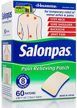 Load image into Gallery viewer, Salonpas Pain Relieving Patch for Back, Neck, Shoulder, Knee Pain and Muscle Soreness - 8 Hour Pain Relief - 60 Count