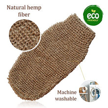 Load image into Gallery viewer, Natural Back Scrubber for Shower for Men and Women - Set of Hemp Back Washer & Exfoliating Glove for Body- Long Back Sleeve with Scrub Mitten for Deep Cleaning & Skin Relax