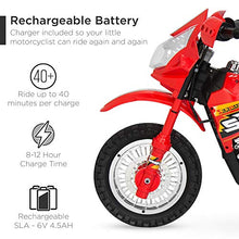 Load image into Gallery viewer, Best Choice Products Kids 6V Ride On Motorcycle w/ Treaded Tires, Working Headlights, 2mph Top Speed, Training Wheels, Realistic Sounds, Music, Battery Charger - Red