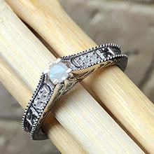 Load image into Gallery viewer, Genuine Rainbow Moonstone 925 Solid Sterling Silver Engagement Ring Size 7, 7.75, 8, 8.75, 9
