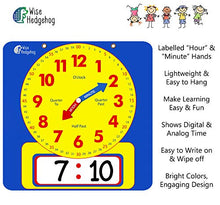 Load image into Gallery viewer, WISE HEDGEHOG Learning Clock Bundle - Large Demonstration Dry Erase Clock & Teaching Wall Clock