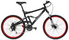 Load image into Gallery viewer, 2020 Gravity FSX 2.0 Dual Full Suspension Mountain Bike with Disc Brakes (Matt Black with Red Wheels, 15inch)