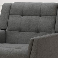Load image into Gallery viewer, Christopher Knight Home Evelyn Mid Century Modern Fabric Arm Chair, Dark Gray, Walnut