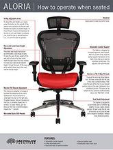 Load image into Gallery viewer, Oak Hollow Furniture Aloria Series Office Chair Ergonomic Executive Computer Chair with Headrest, Genuine Leather Seat Cushion, Mesh Back, Adjustable Lumbar Support Swivel and Tilt High-Back (Red)
