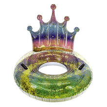 Load image into Gallery viewer, Poolmaster Swimming Pool Float Rainbow Glitter Tiara Tube, Multi