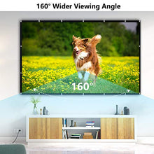 Load image into Gallery viewer, White Projector Screen 120 inch 16:9 for Indoor 4K Home Theater or Backyard Outdoor Anti-Crease Foldable and Portable HD Movie Projection