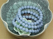 Load image into Gallery viewer, Natural Blue Angelite Gemstone 8mm Round Beads Stretch Bracelet 7 Inch