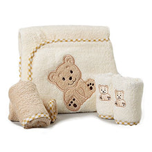 Load image into Gallery viewer, Spasilk 100% Cotton Hooded Terry Bath Towel with 4 Washcloths, Beige