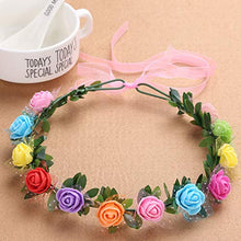 Load image into Gallery viewer, MY-PRETTYGS Layered Tulle Ballet Rainbow Tutu Skirt with Flower Crown Wreath Headband
