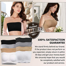Load image into Gallery viewer, BINACL Women's Bandeau Bralette, Strapless Removable Padded Seamless Basic Layer Tube Top Bra, 3 Pk Black S