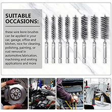 Load image into Gallery viewer, 8 Pieces Wire Brush Drill Bore Cleaning Brush Set with 1/4 Inch Hex Shank Stainless Steel Wire Twisted Brush for Drill Impact Driver, 8 Sizes