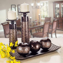 Load image into Gallery viewer, Creative Scents Dublin Set of 2 Candle Holders and Matching 5 X 7 Picture Frame - Home Decor Centerpiece for Fireplace, Desktop, Living or Dining Room Table, Coffee Table Mantle Decor (Coffee Brown)
