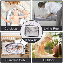 Load image into Gallery viewer, Mamibaby Baby Lounger Baby Nest Co-Sleeping for Baby, Ultra Soft & Breathable Fiberfill Portable Adjustable Newborn Lounger Crib Bassinet | Newborn Shower Gift Essential (Leaves Pattern)