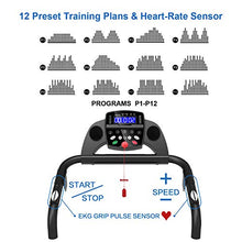 Load image into Gallery viewer, FYC Folding Treadmills for Home Compact Treadmill Electric Motorized Exercise Fitness Running Machine with Mobile Phone & Water Bottle Holder, 12 Preset Programs