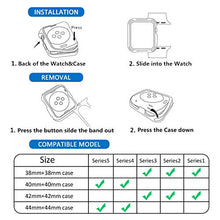 Load image into Gallery viewer, Huishang Compatible for Apple Watch Band 38mm with Screen Protector Case, Soft Silicone Sport Replacement Wristband for iWatch Series 3 2 1 (38mm, Teal)