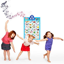 Load image into Gallery viewer, Bilingual Talking Poster: Music + ABC + 123s + Eng & Spanish + Songs - Perfect educational toys for 2 year olds and learning toys for 3 year olds. (Alphabet)