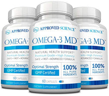 Load image into Gallery viewer, Omega-3MD - Fish Oil EPA & DHA - Improve Cardiovascular, Cognitive, and Joint Health - 6 Bottles Supply