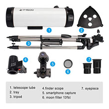Load image into Gallery viewer, Telescope 114AZ Professional Reflector Telescope - Telescope for Beginners - Fully-Coated Glass Optics - Comes with Cellphone Adapter(1.5X Barlow Lens in it) & 1.25 Inch 13% T Moon Filter