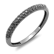 Load image into Gallery viewer, Dazzlingrock Collection 0.25 Carat (ctw) 14k Black Plated Round Black Diamond Ladies Pave Anniversary Wedding Band Stackable Ring 1/4 CT, White Gold, Size 5.5