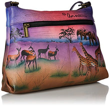 Load image into Gallery viewer, Anna by Anuschka Hand Painted Leather Women's Cross Body Organizer, Serengeti Sunset