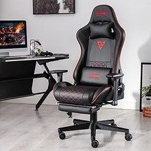 Load image into Gallery viewer, SMAX Gaming Chair with Footrest Thicken Seat Computer Gamer Chair with 3D Armrest PU Leather Headrest and Lumbar Support Racing Style High Back Video Game Chairs for Adults Black