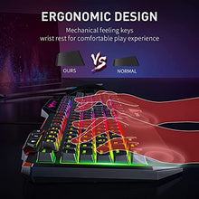 Load image into Gallery viewer, havit Wired Gaming Keyboard Mouse Combo LED Rainbow Backlit Gaming Keyboard RGB Gaming Mouse Ergonomic Wrist Rest 104 Keys Keyboard Mouse 4800 DPI for Windows & Mac PC Gamers (Black)