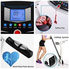 Load image into Gallery viewer, OppsDecor Folding Electric Treadmill for Home Running Machine Fitness Exercise Machine Power Motorized with Pulse Grip and Safety Key (White)
