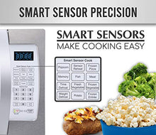 Load image into Gallery viewer, Farberware Professional FMO13AHTBKF 1.3 Cu. Ft. 1100-Watt Microwave Oven with Smart Sensor Cooking, ECO Mode and Blue LED Lighting, Matte Black