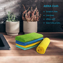 Load image into Gallery viewer, AIDEA Microfiber Cleaning Cloths All-Purpose Softer Highly Absorbent, Lint Free - Streak Free Wash Cloth for House, Kitchen, Car, Window, Gifts(12in.x 12in.)-(Pack-8)